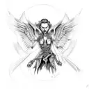 fallen Angel lucifer tattoo design idea