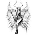 fallen Angel lucifer tattoo design idea