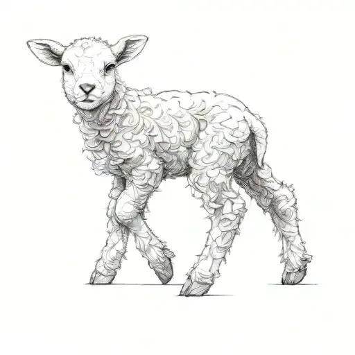 a baby lamb tattoo design idea