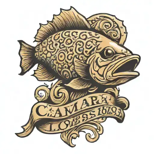 scabbard fish with the word "câmara de lobos " written tattoo design idea