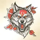 kurt ve göktürk wolf with turkish flag tattoo design idea