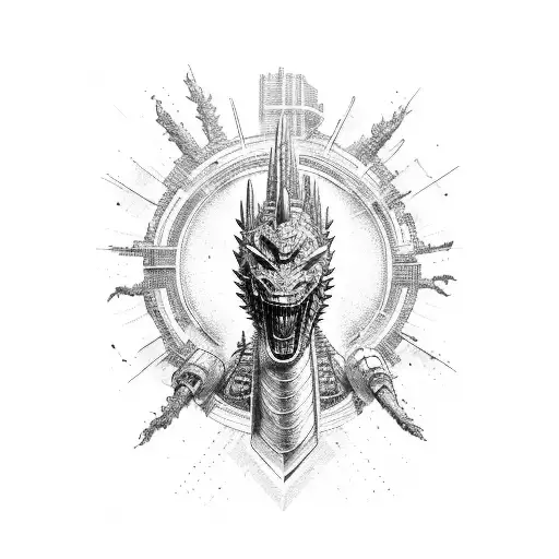 mechagodzilla tattoo design idea