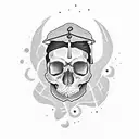 Student's skull with a graduation cap tattoo design idea