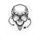 Student's skull with a graduation cap tattoo design idea