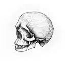 Student's skull with a graduation cap tattoo design idea