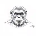 caesar planet of the apes forearm tattoo design idea