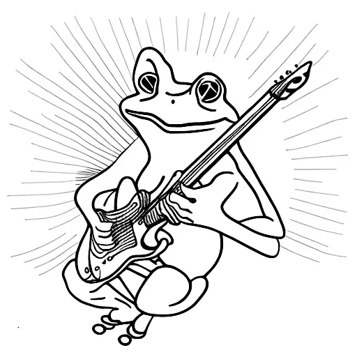 frog playing guitar smoking jay tattoo design idea
