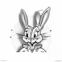 Bugs Bunny is detailer tattoo design idea