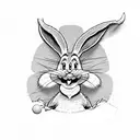 Bugs Bunny is detailer tattoo design idea