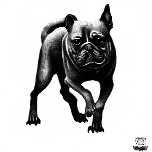a zombie dog tattoo design idea