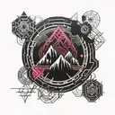 mountains modern  tattoo design idea