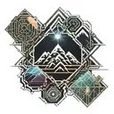 mountains modern  tattoo design idea