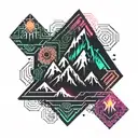 mountains modern  tattoo design idea