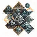 mountains modern  tattoo design idea