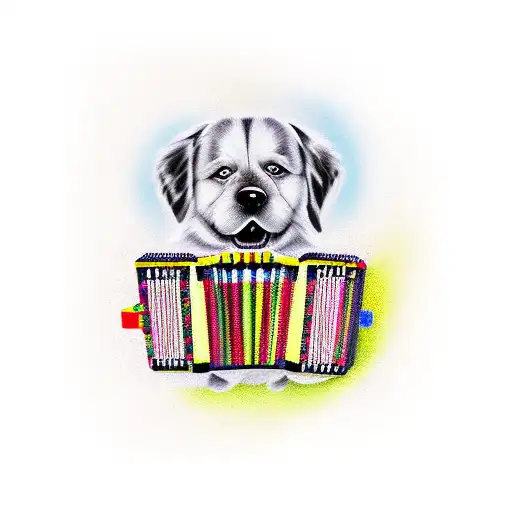 jake the dog playing accordion tattoo design idea