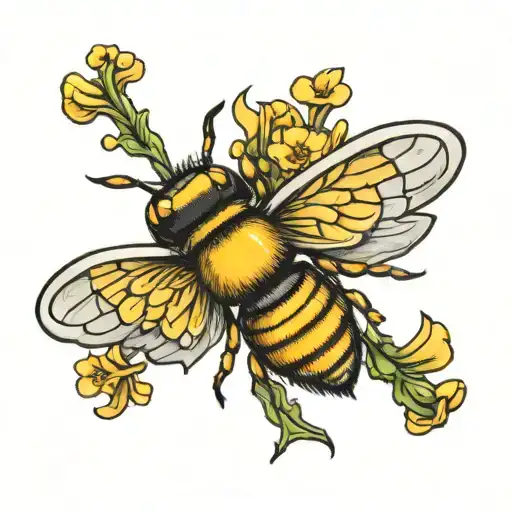 ghost bee and stick of butter with wings spread wide tattoo design idea