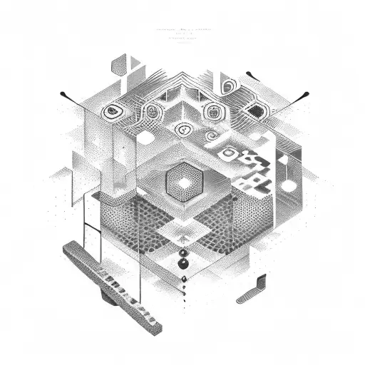 Morse code black and grey shadows tattoo design idea