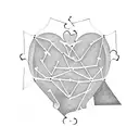 A constellation of puzzle pieces forming a heart shape tattoo design idea