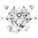 A constellation of puzzle pieces forming a heart shape tattoo design idea