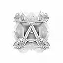 initials P J E simple tattoo design idea