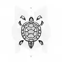 turtle with Navy Electrician vector  globe logo as shell pattern tattoo design idea