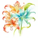 red spider lily flower tattoo design idea
