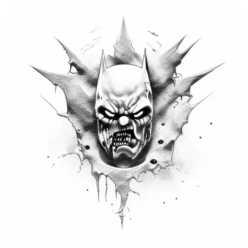 zombie batman tattoo design idea