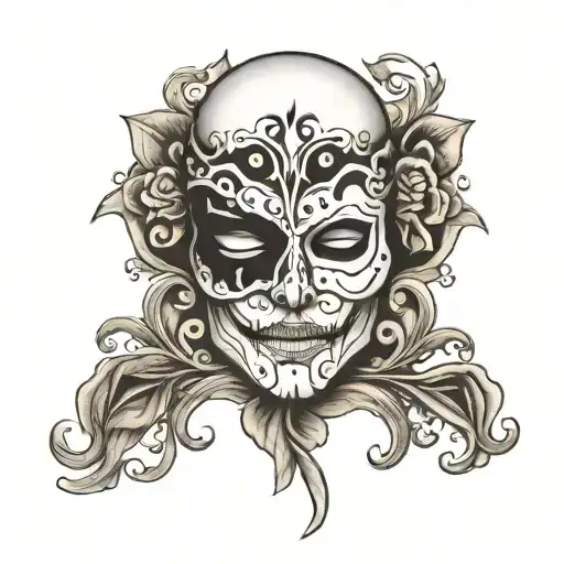 Phantom of the opera black  mask  tattoo design idea