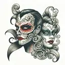 Phantom of the opera mask  tattoo design idea