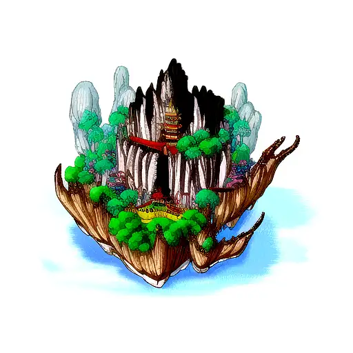 Thailand landscape pirates tattoo design idea