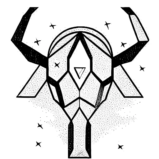 Taurus constellation, optimized for 10cm X 5cm size tattoo design idea