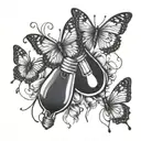 butterflies and lightbulb tattoo design idea