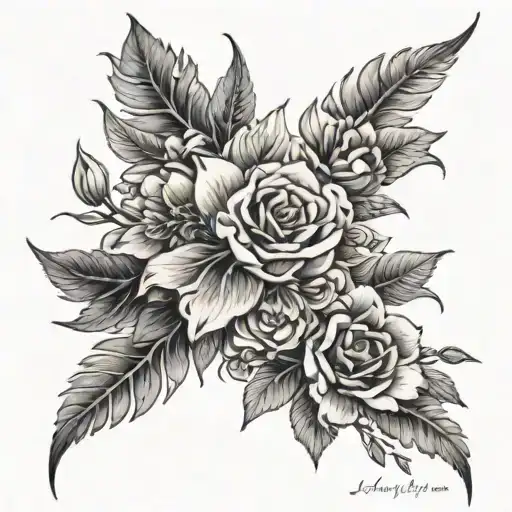 spine tattoo with flowers tattoo design idea