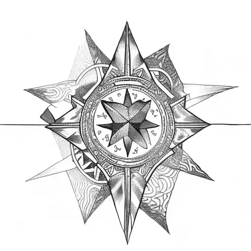 tarot card star tattoo design idea