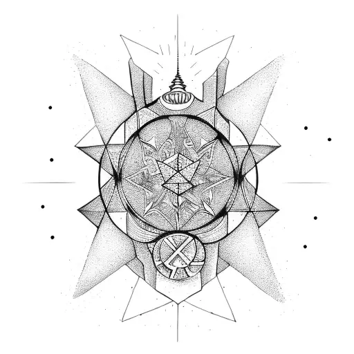 tarot star tattoo design idea