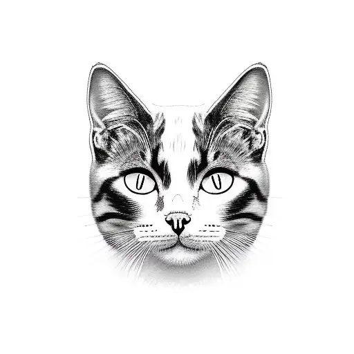 black and white cat portrait with orange pumpkin and the words "they are not you" tattoo design idea