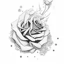 St Jude with roses tattoo design idea