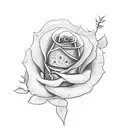St Jude with roses tattoo design idea