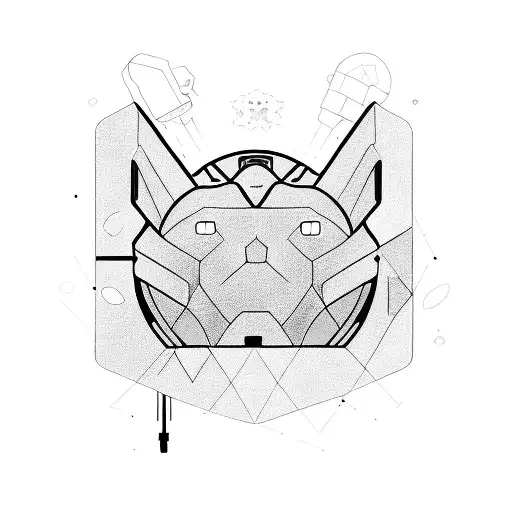 vídeo game master sistem Control linked on a computer or keyboard and mouse by one LINE  tattoo design idea