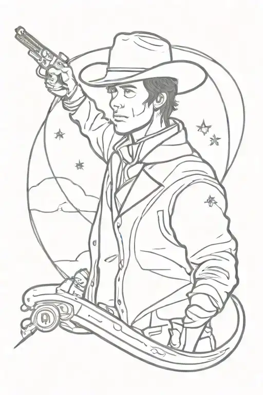 space cowboy  tattoo design idea