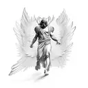 Greek god with wings tattoo design idea