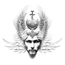 Greek god with wings tattoo design idea