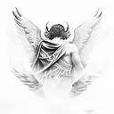 Greek god with wings tattoo design idea