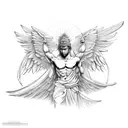 Greek god with wings tattoo design idea