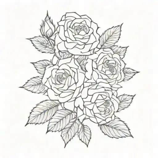 roses and wild Irish roses tattoo design idea