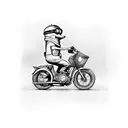 bike and minions tattoo design idea