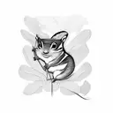 monstera chipmunk tattoo design idea