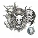 Logos for the games Hollow Knight, Undertale, and OneShot tattoo design idea