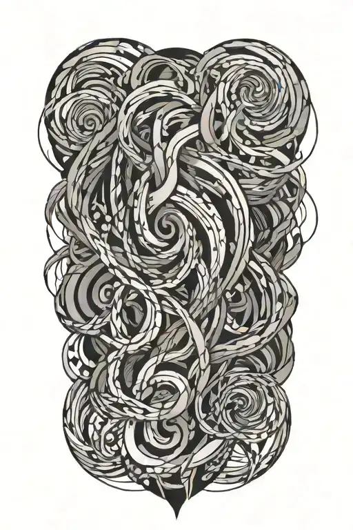 line abstraction tattoo design idea