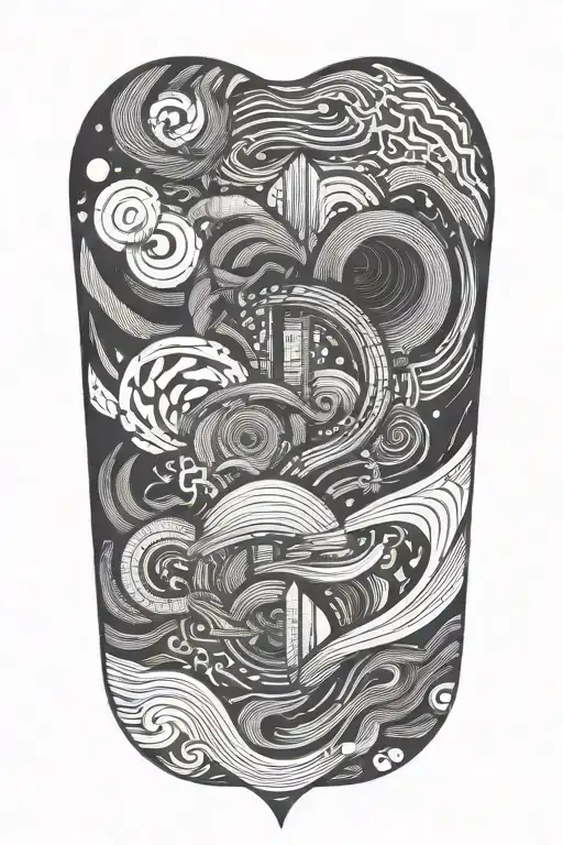 abstraction. lines. multi-layer work tattoo design idea